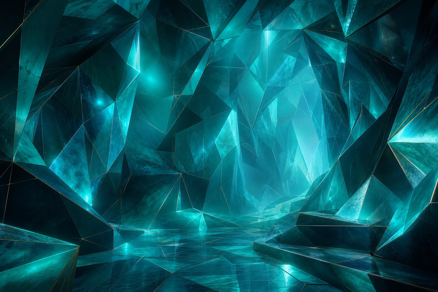 Preview for Teal Geometric Glow Stock Background