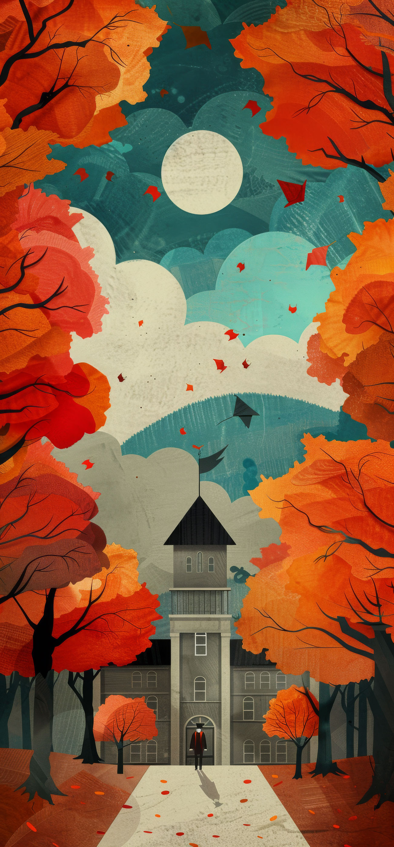 Preview for Autumn-house-tower-scene-graduation-phone-background-c0d67