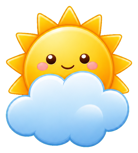 Preview for Sun Peeking Cloud Sticker