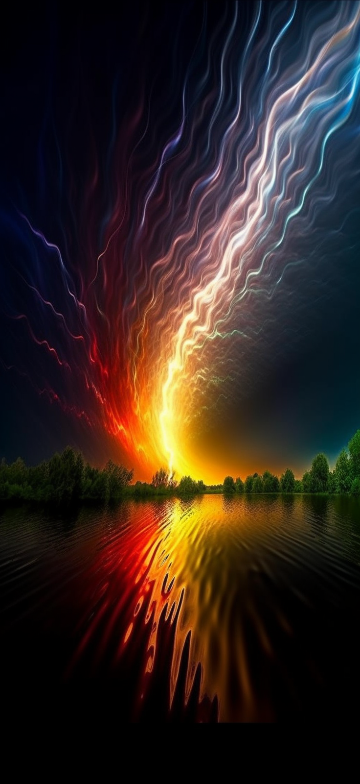 Preview for Vibrant-stormy-sky-over-lake-ai-phone-background-3cd21