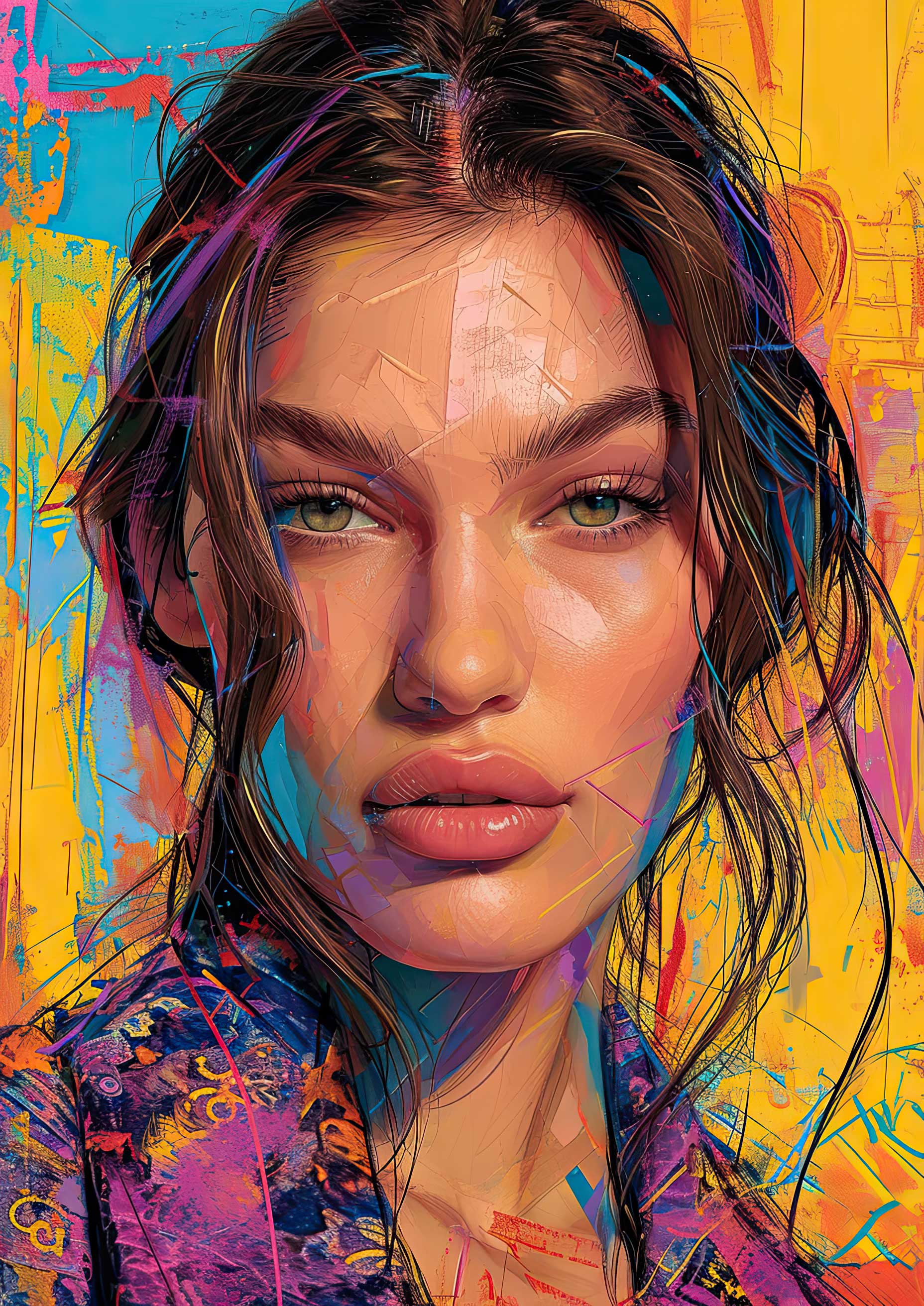 Preview for Vibrant-portrait-art-celebrities-background-df946