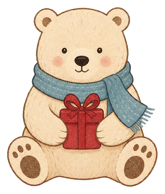 Preview for Cream Polar Bear Christmas Sticker