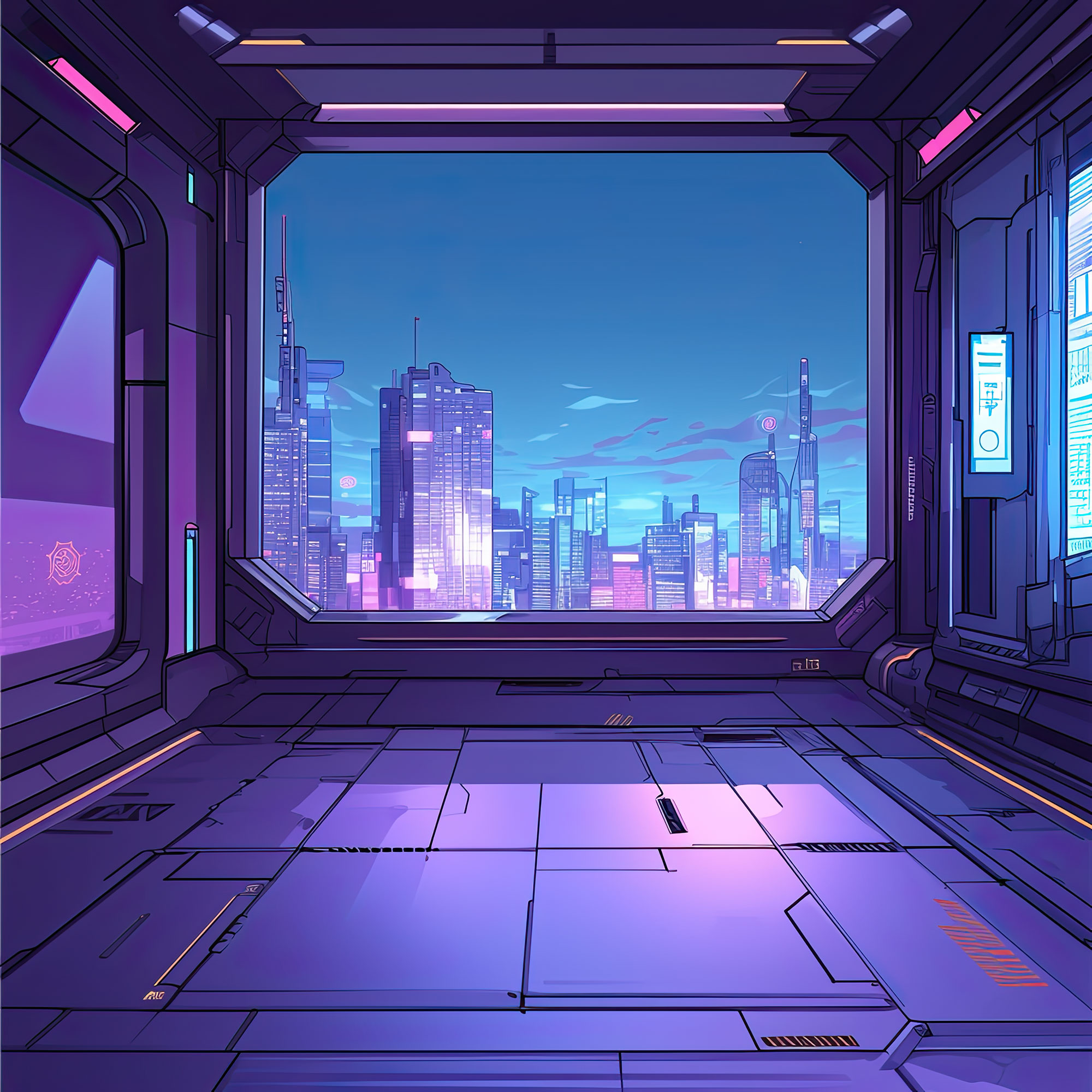 Preview for Futuristic-cityscape-neon-lit-room-sci-fi-backdrop-background-e91a7