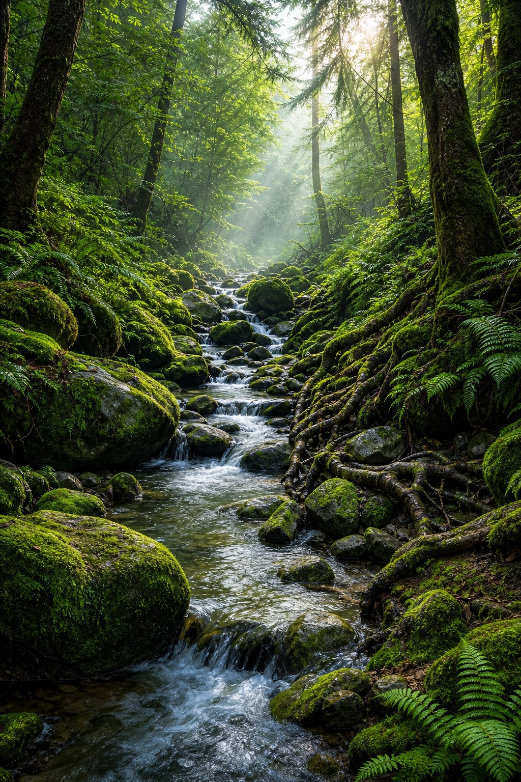 Preview for Forest Stream Stones Background