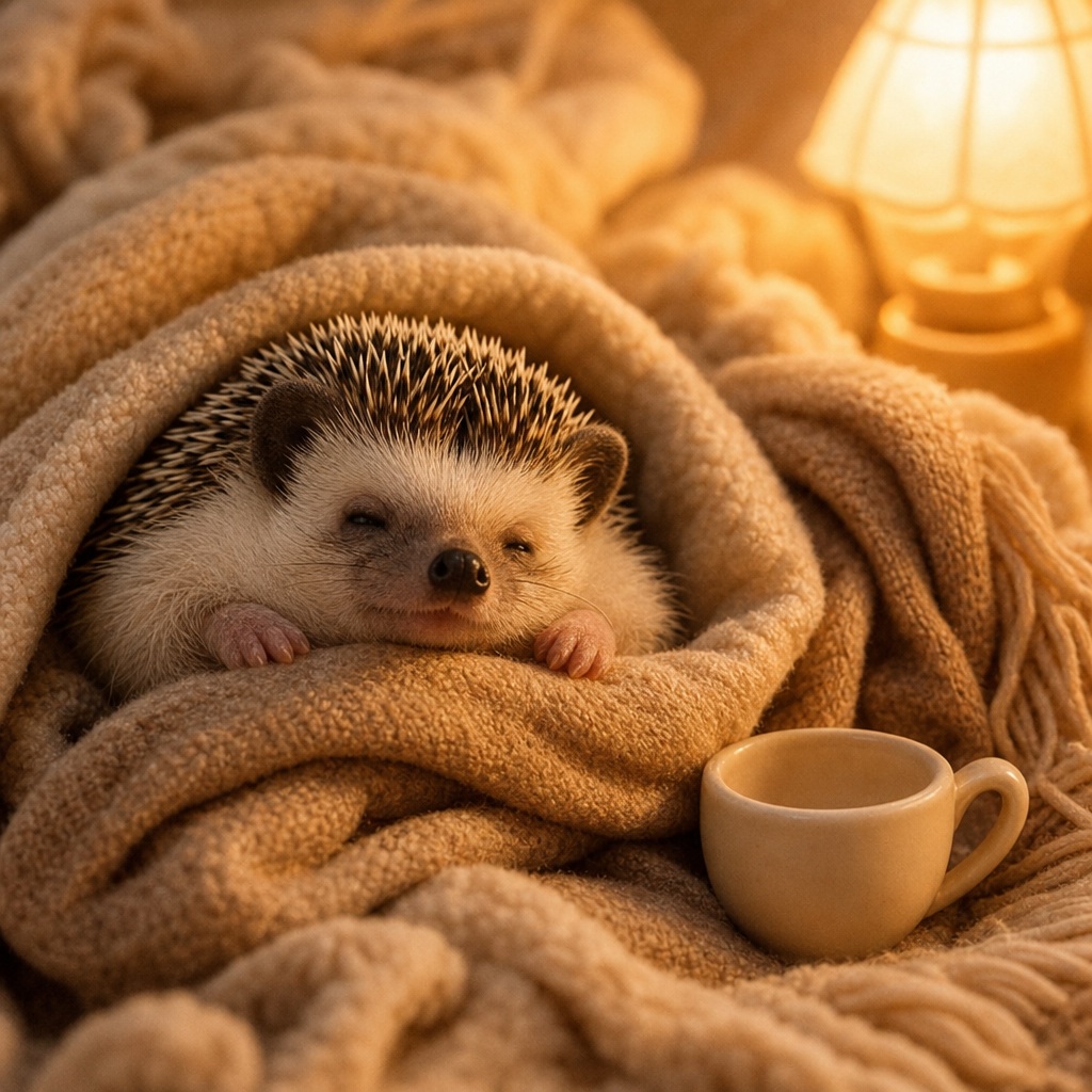 Preview for Cozy Hedgehog Background For Meme And Social Designs