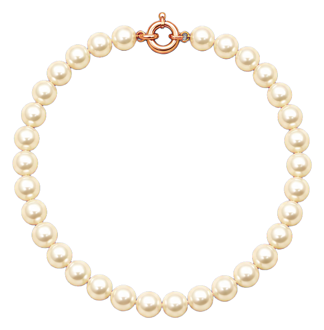 Circular pearl necklace sticker with evenly spaced pearls forming a loop