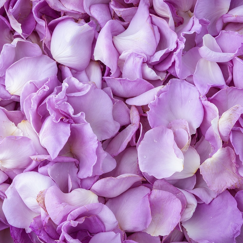 Close-up of layered lavender rose petals forming a soft floral texture.