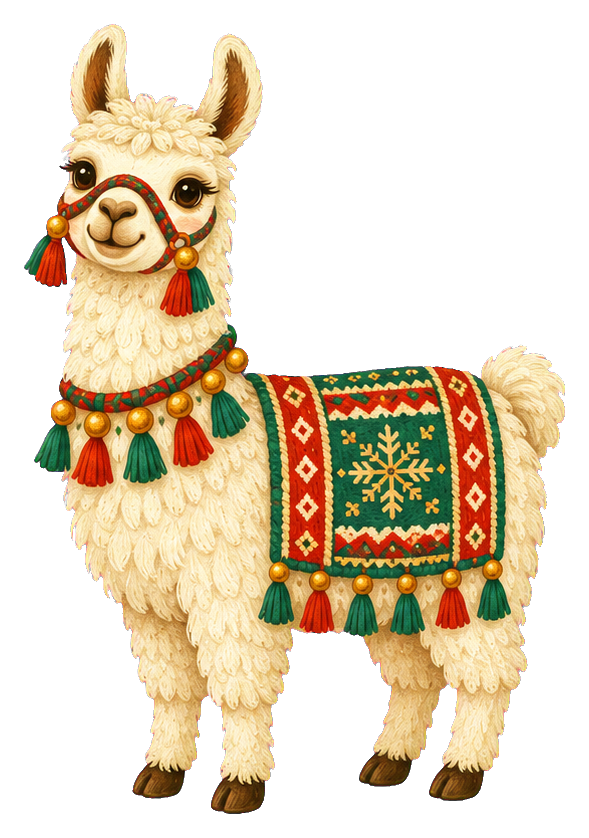 Preview for Christmas Llama With Holiday Blanket