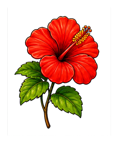 Preview for Red Hibiscus Blossom Sticker