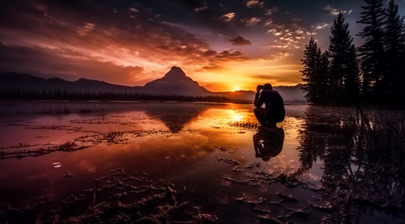 Preview for Serene-mountain-lake-sunset-ai-images-background-5e816