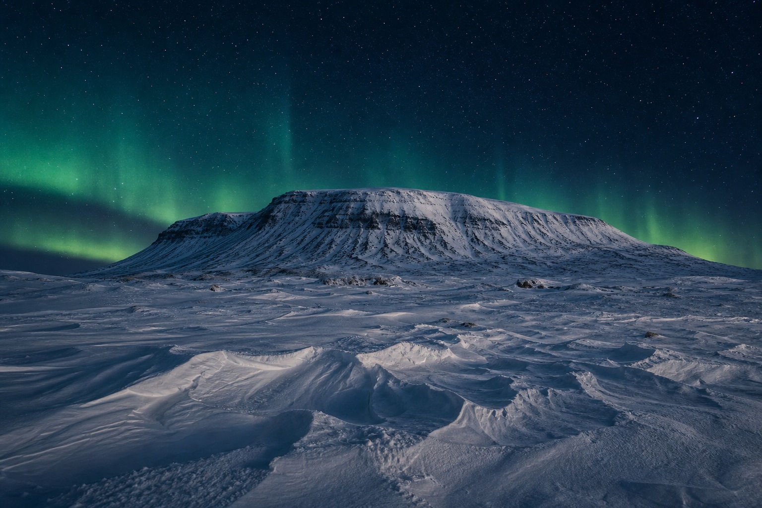 Preview for Aurora Night Mountain Background