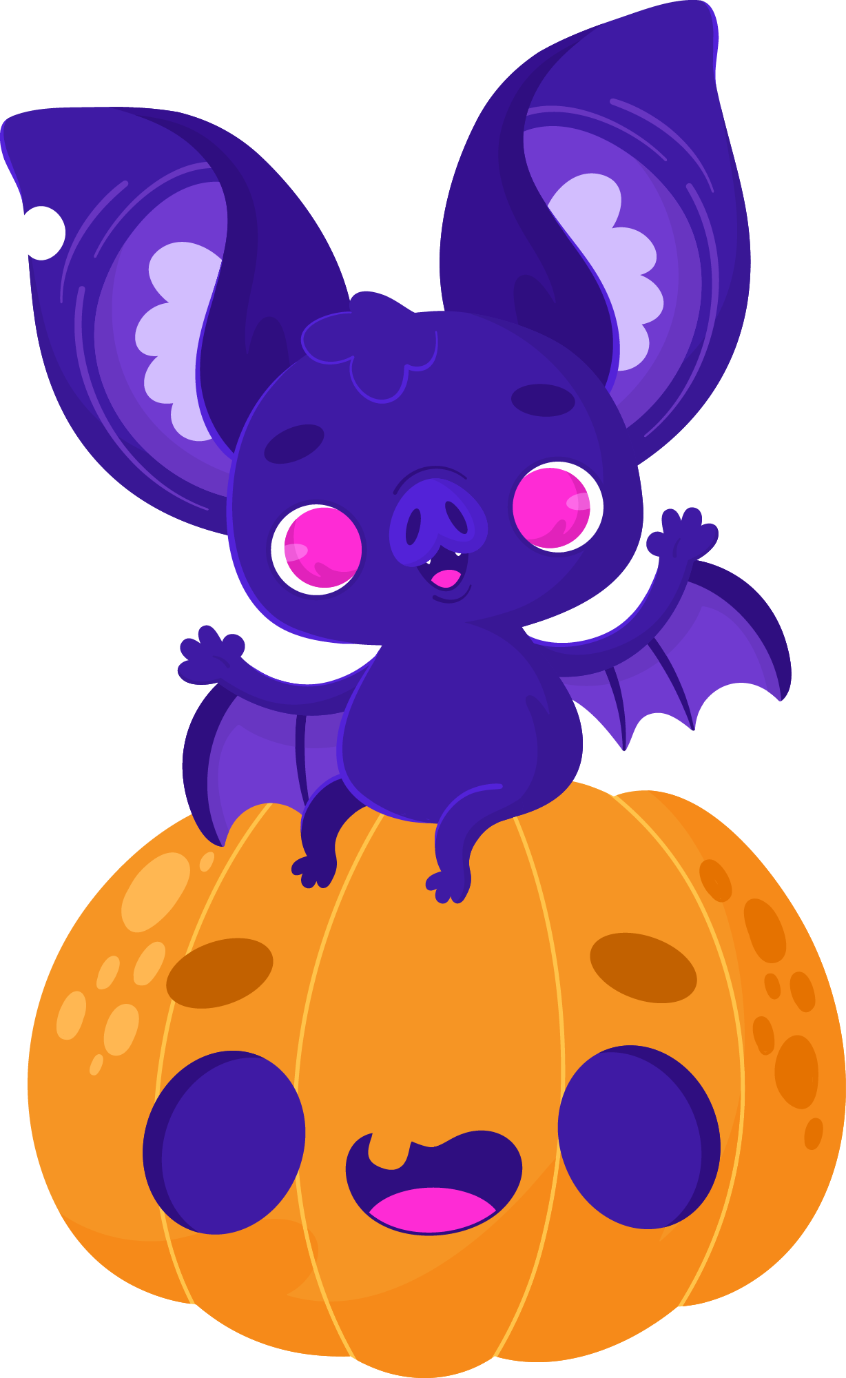 Preview for Cartoon-bat-on-pumpkin-bats-sticker-e9de6