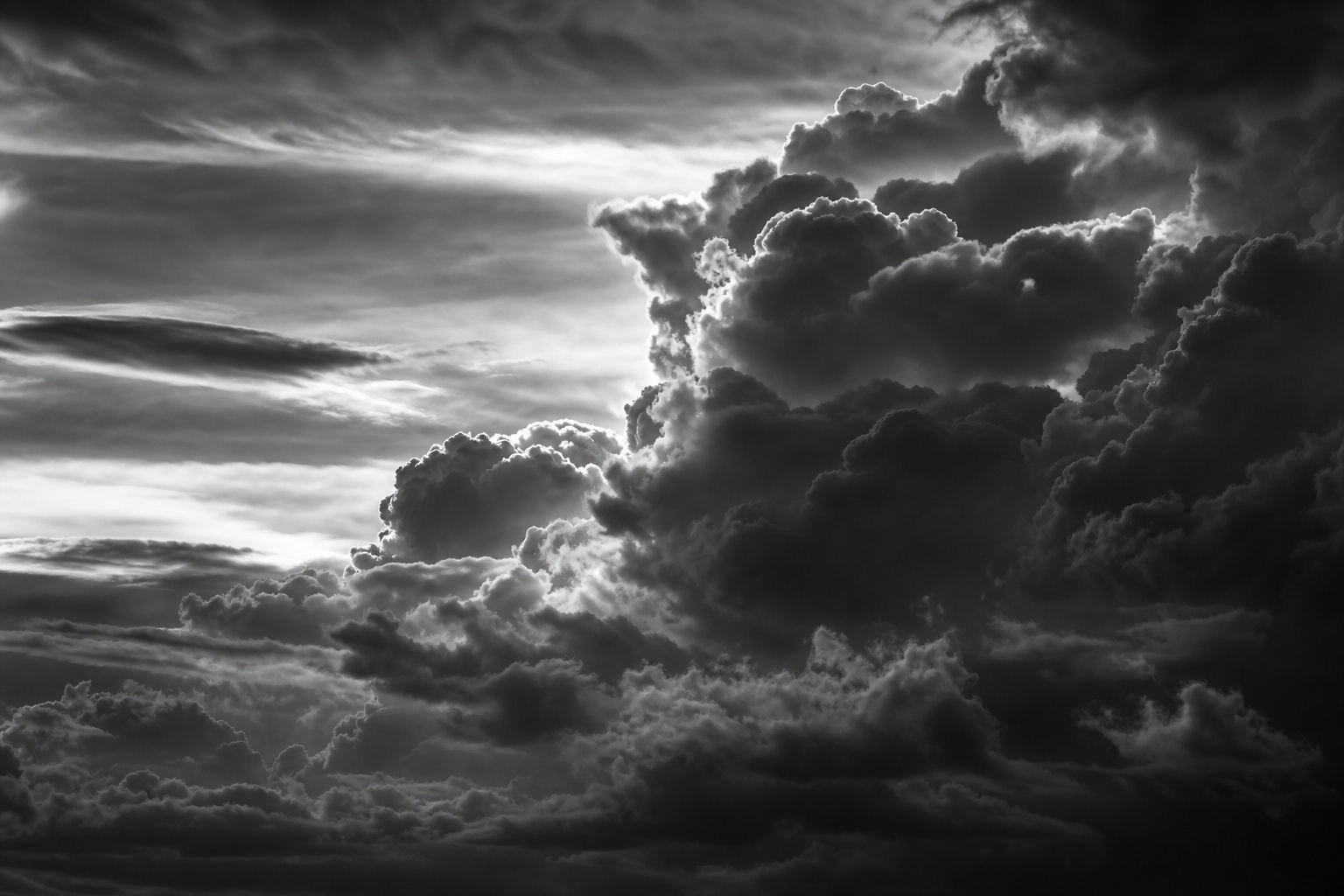 Preview for Black And White Storm Clouds Background