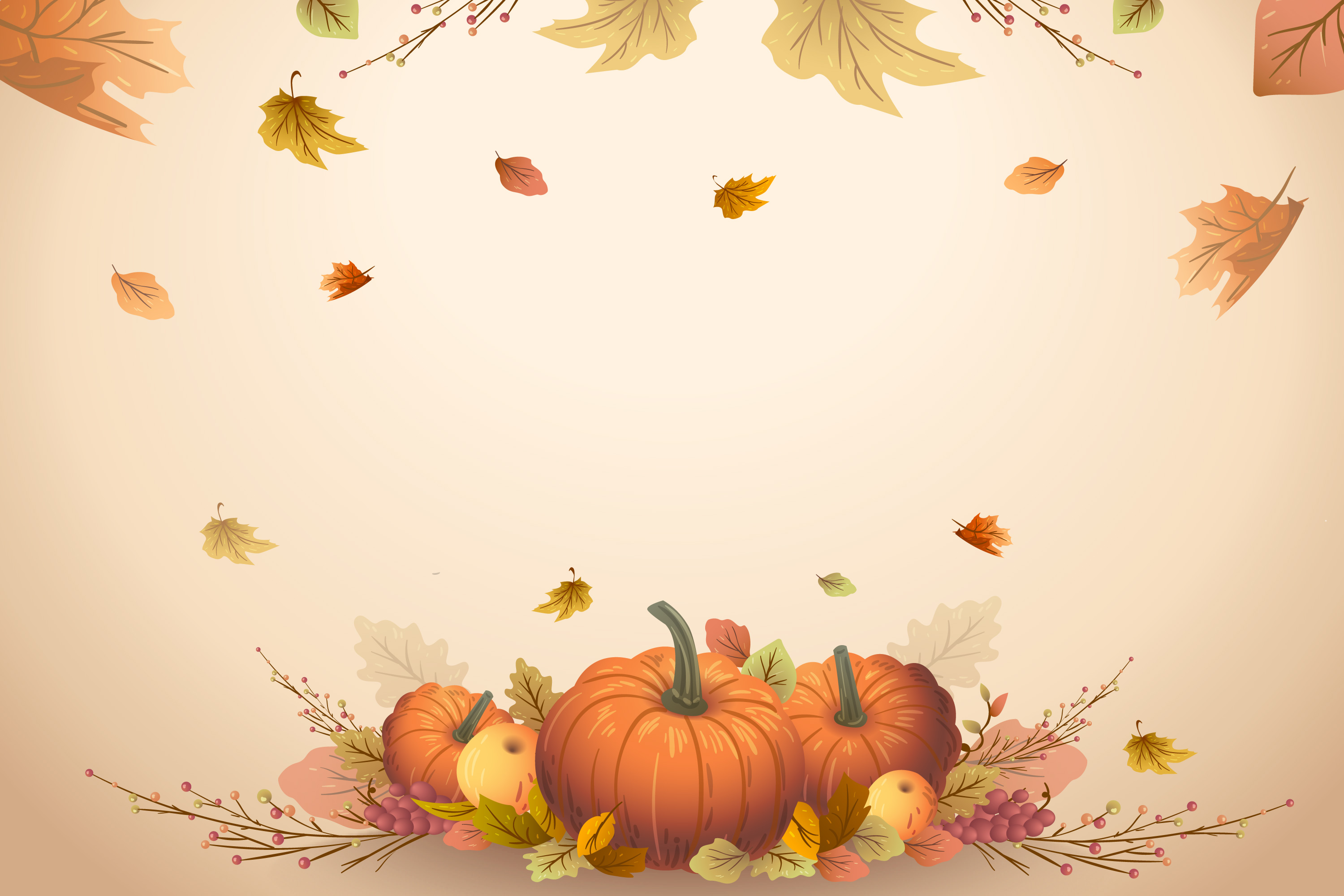 Preview for Autumn-pumpkin-leaves-illustration-fall-background-8cdcd