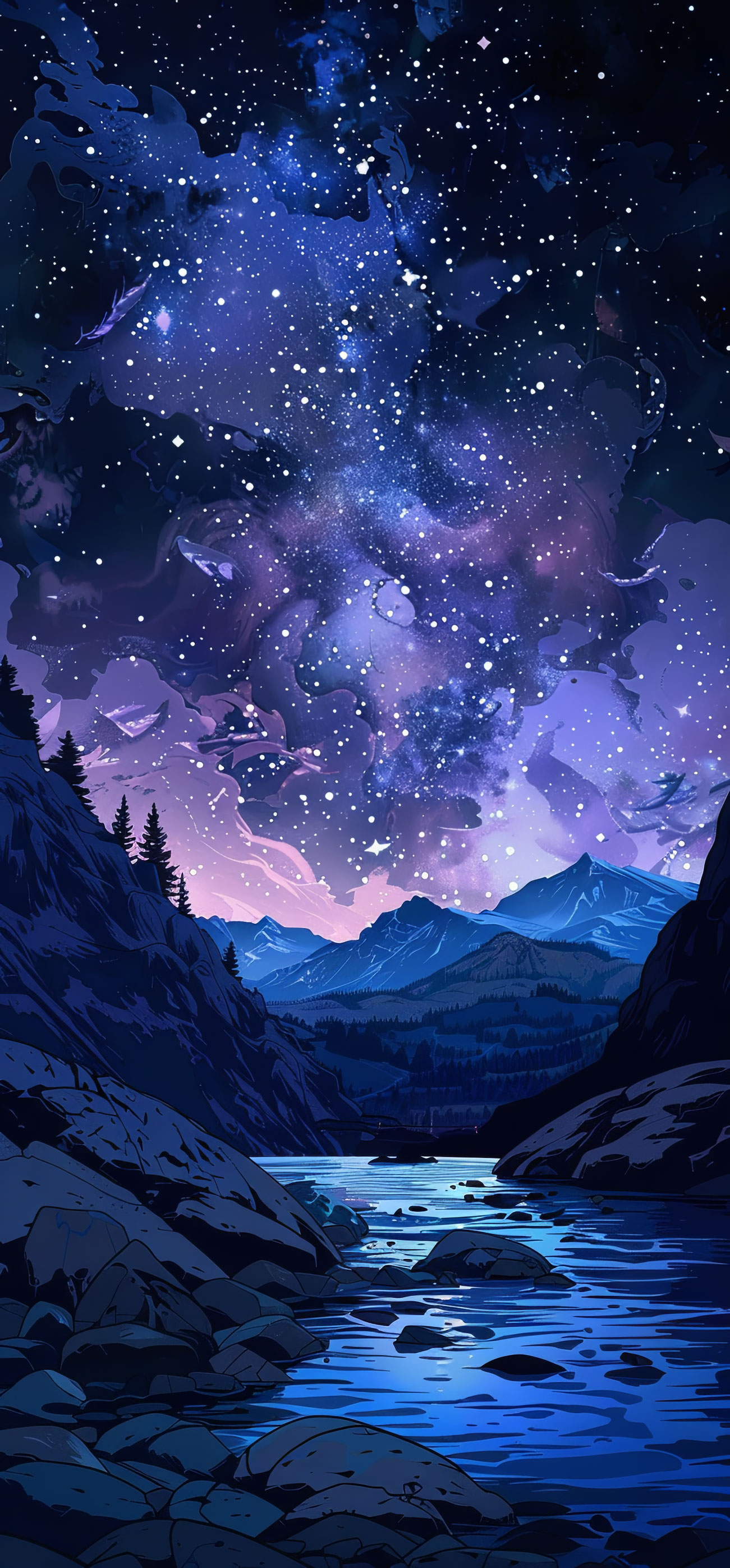 Preview for Starry-night-landscape-astrophotography-phone-background-65d63