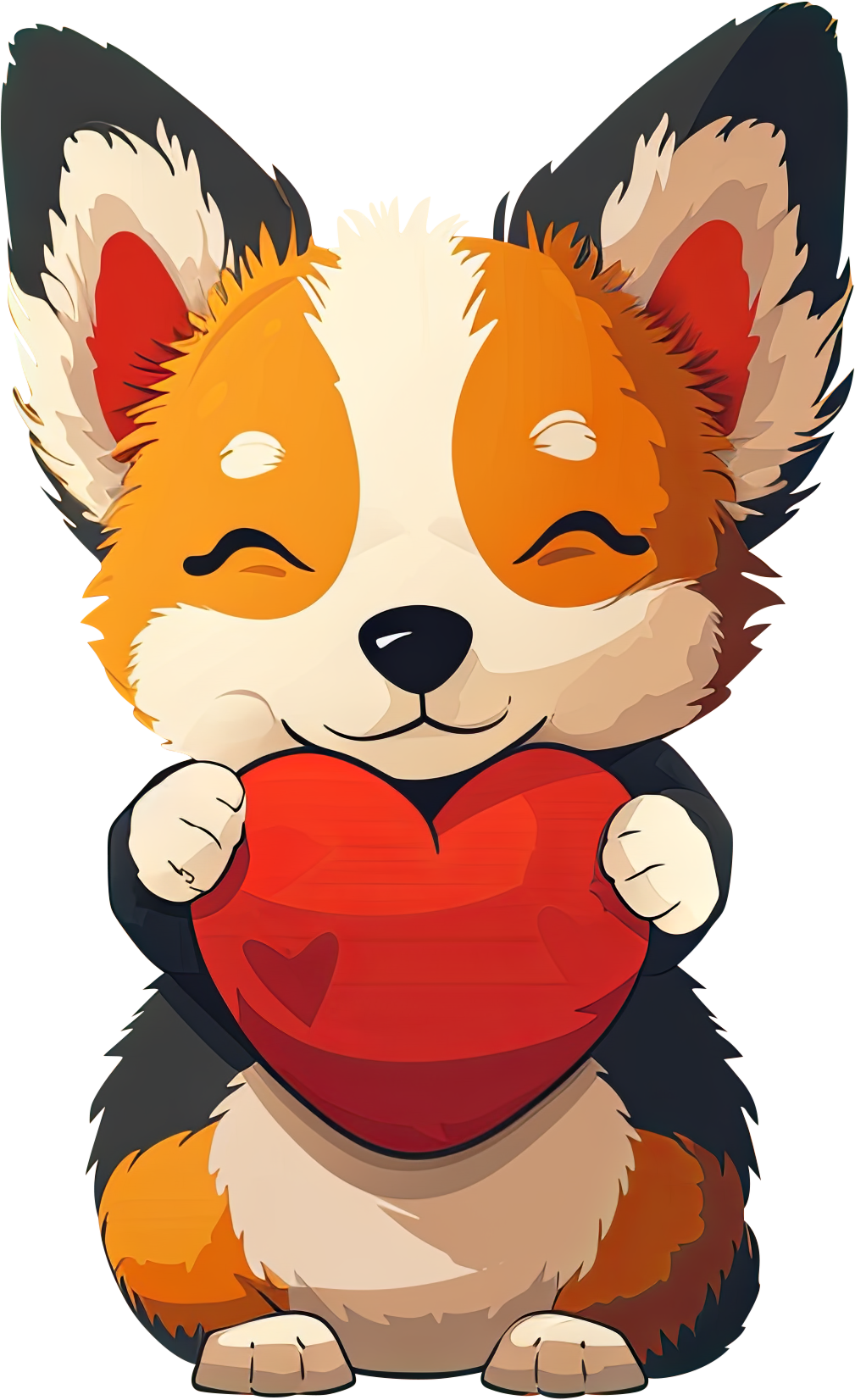 Preview for Cartoon-corgi-with-heart-love-characters-sticker-8259f