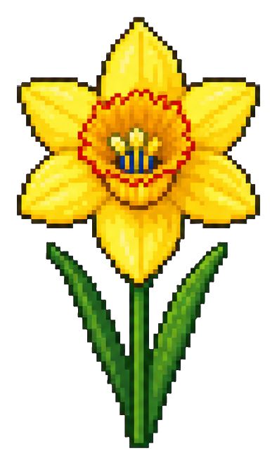 Preview for Pixel Art Yellow Daffodil Sticker