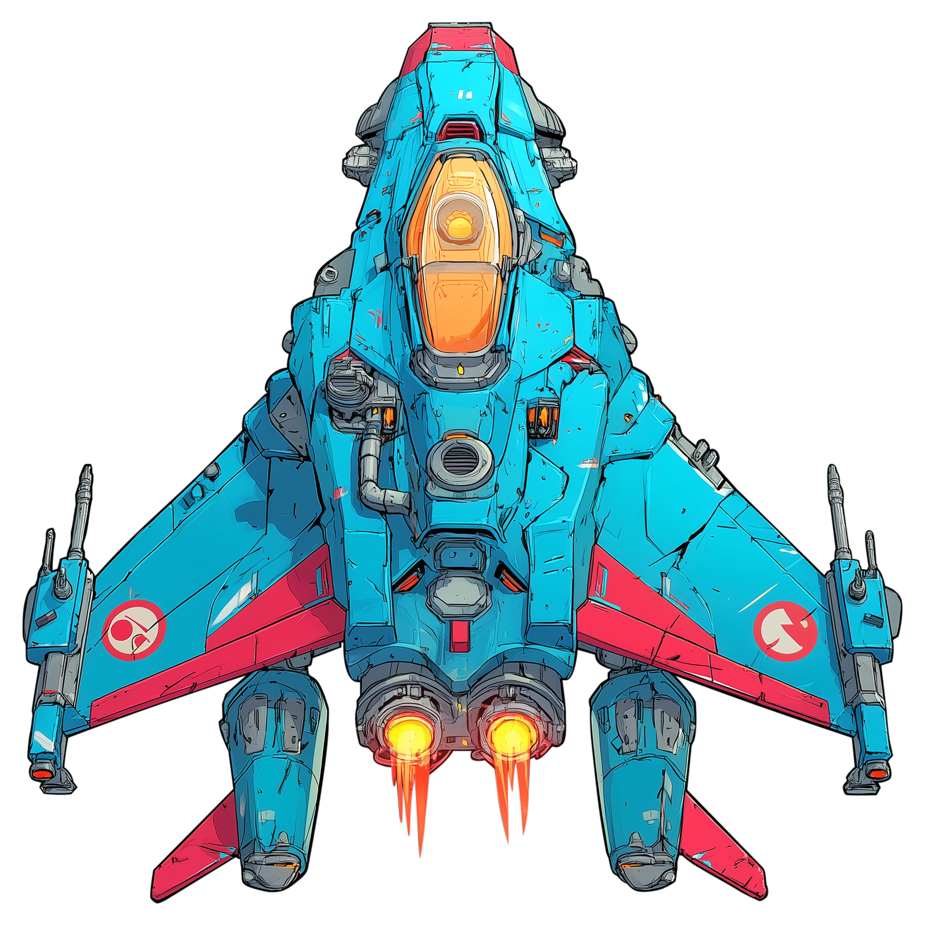 Preview for Futuristic-cartoon-fighter-jet-spaceship-sticker-8be50