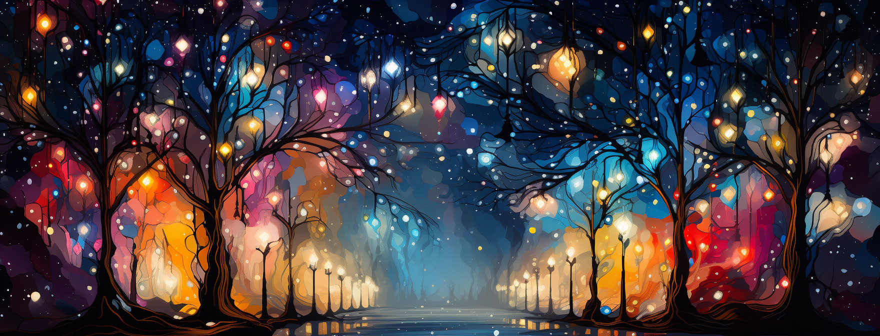 Preview for Vibrant-nighttime-street-scene-christmas-cover-background-6b1ef