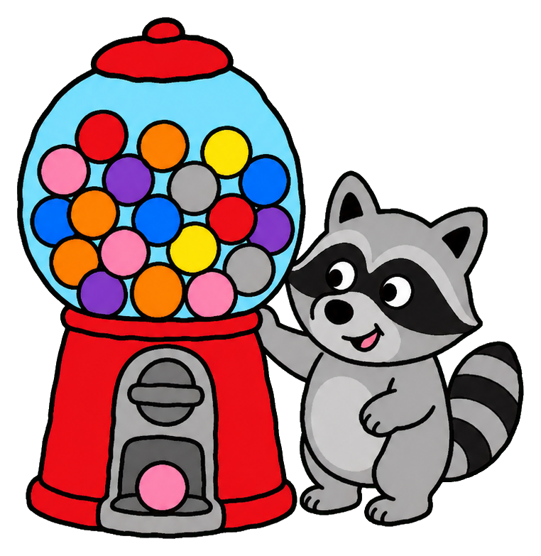 Preview for Raccoon Candy Machine Sticker