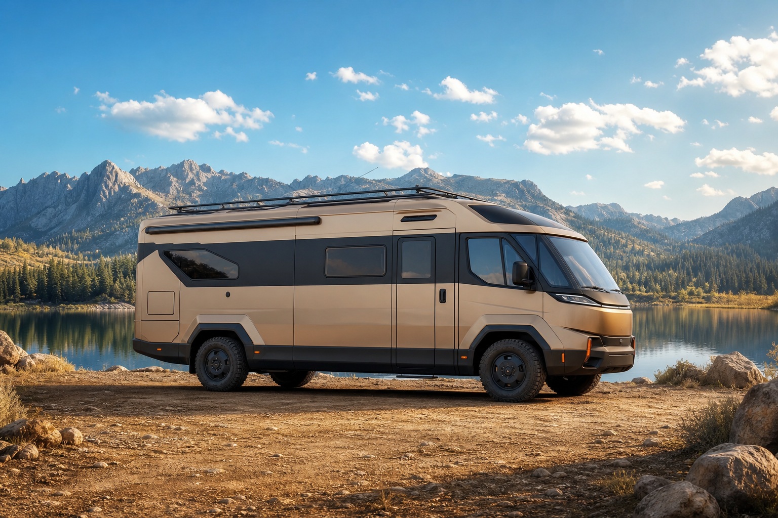 Preview for Camper Van Sunlit Stock Background