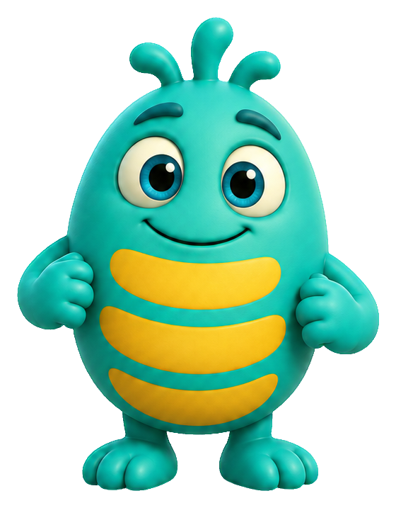 Preview for 3d Friendly Monsters Teal Stripe Monster