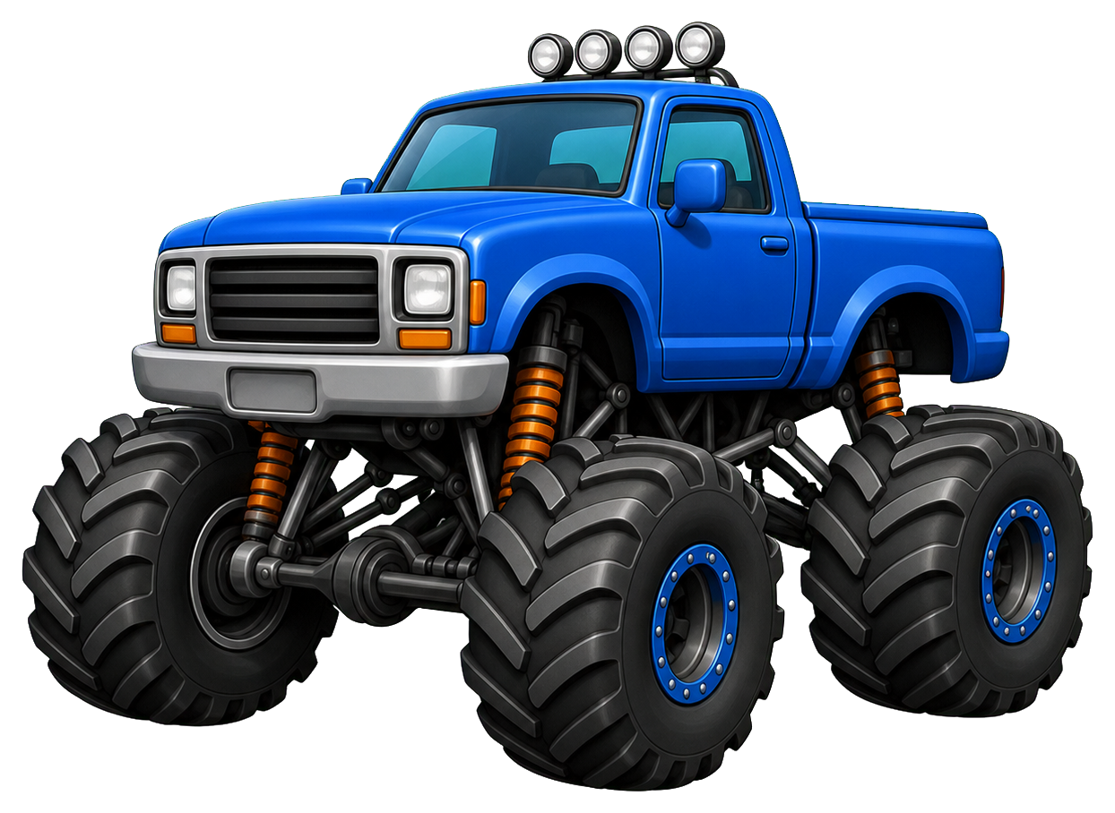 Preview for Blue Monster Truck Sticker Graphic