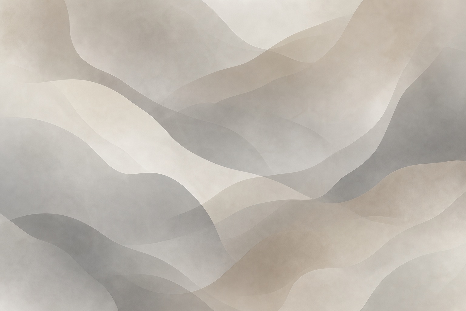 Soft neutral abstract layers with overlapping shadow shapes and misty depth.