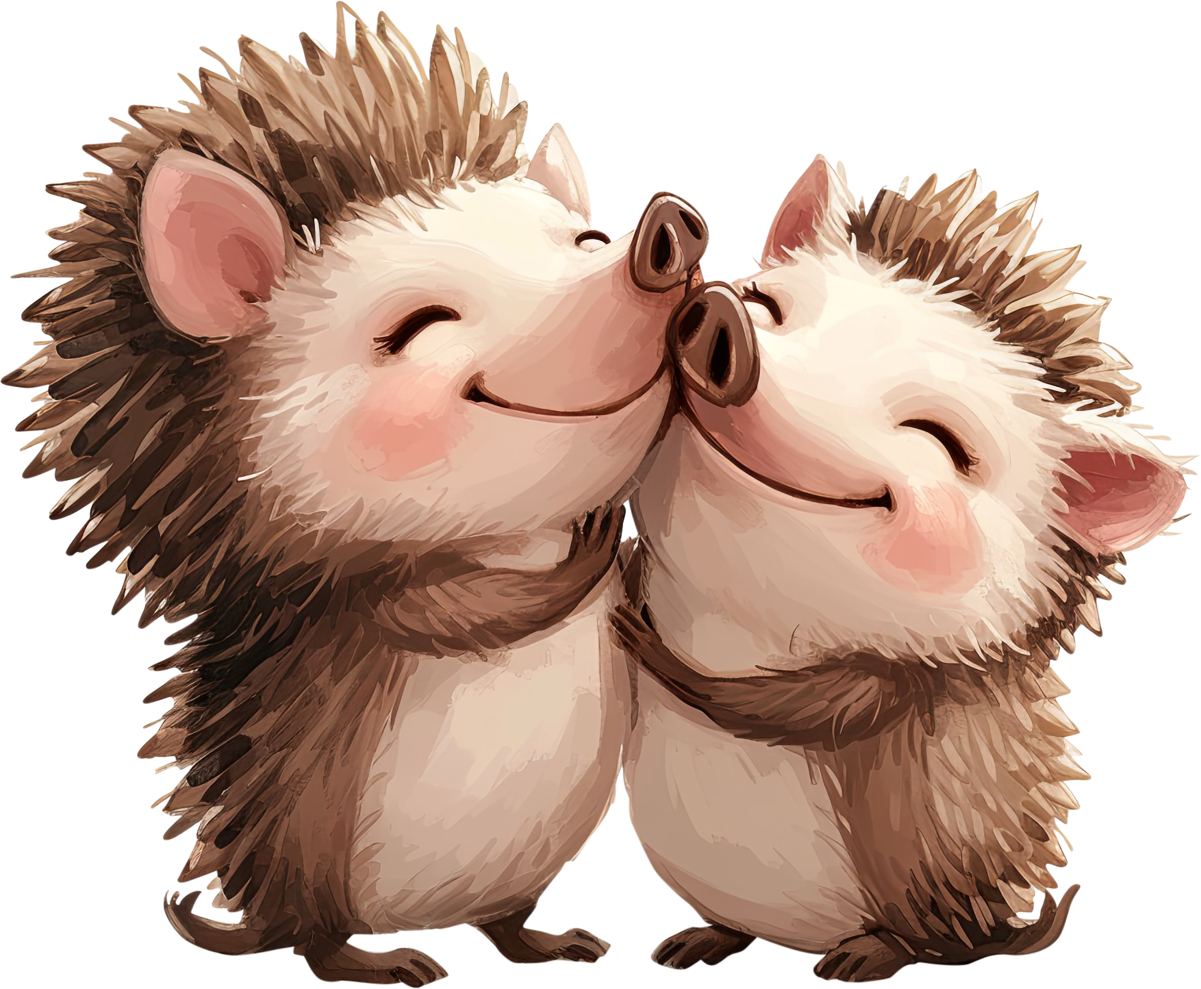 Preview for Cute-cartoon-hedgehogs-hugging-love-characters-sticker-5ebaf