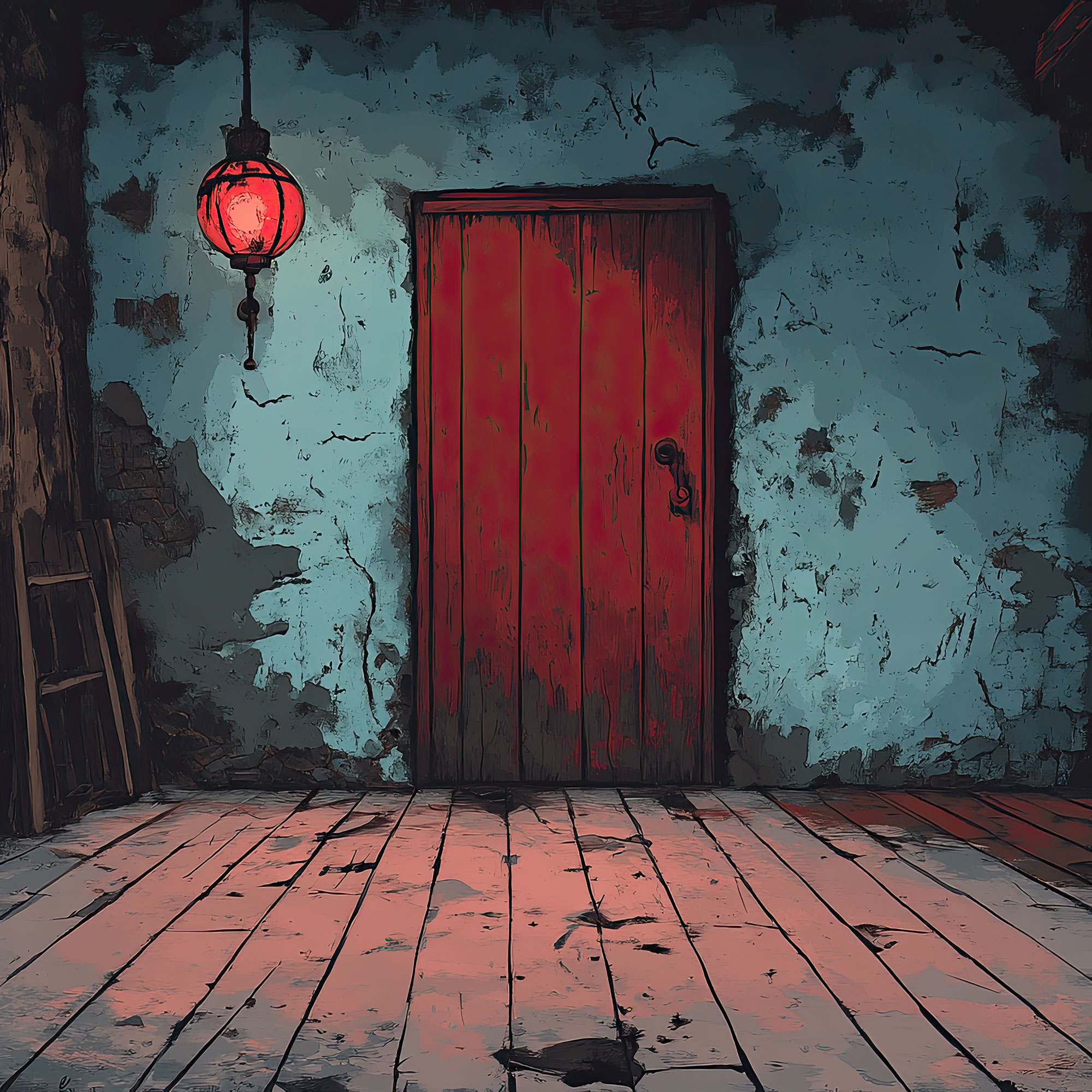 Preview for Mysterious-red-door-spooky-backdrop-background-799dd