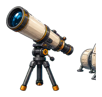 Preview for Telescope Sticker For Space Designs