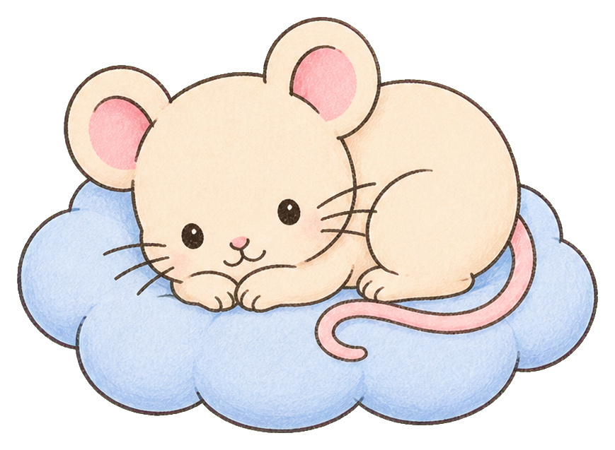 Preview for Cute Mouse On Cloud Sticker For Designs