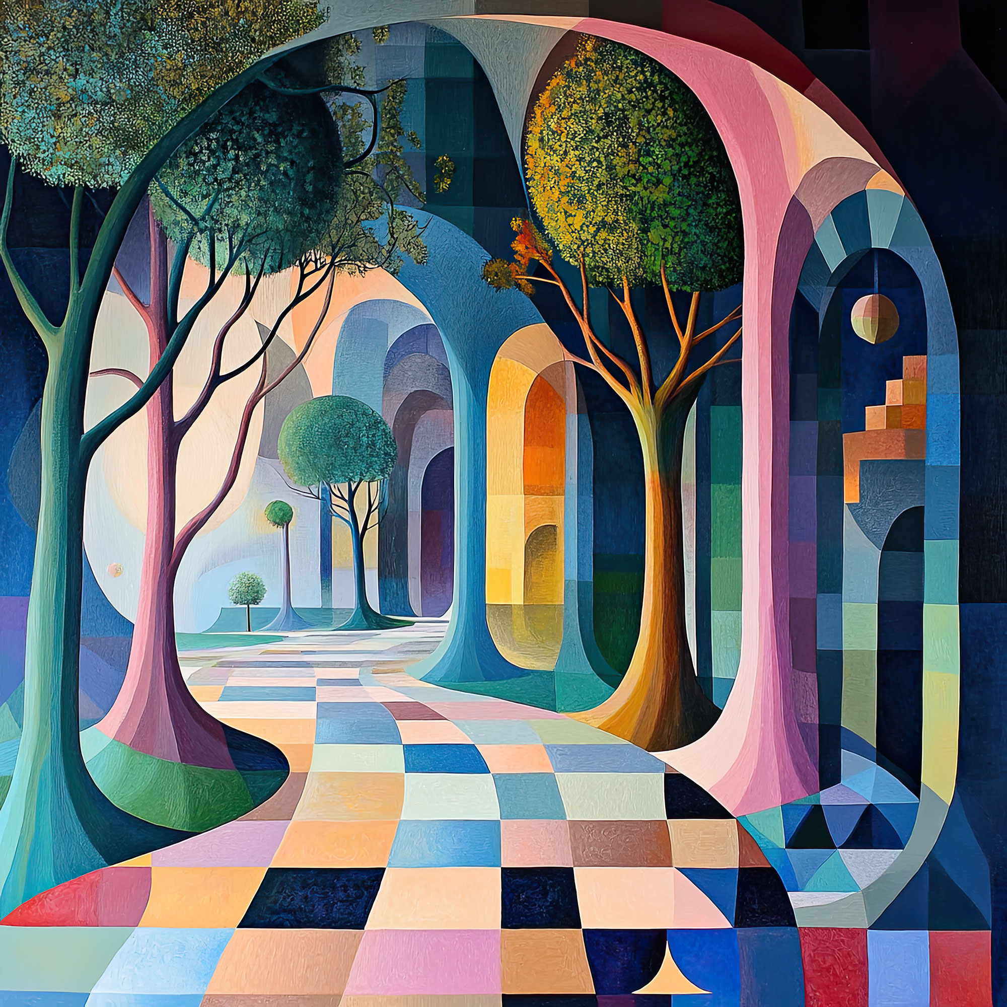 Preview for Cubist-garden-path-art-whimsical-backdrop-background-38109
