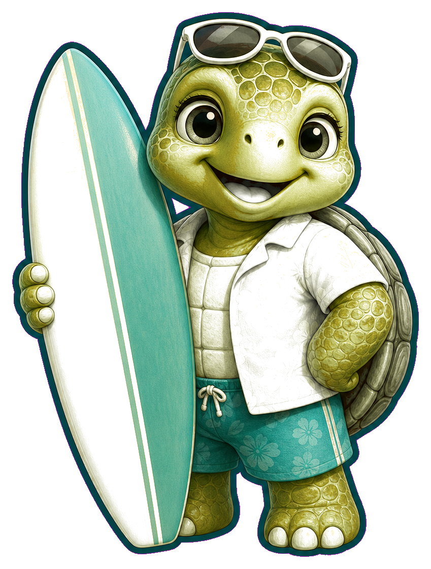 Preview for Turtle Surfboard Sticker Graphic