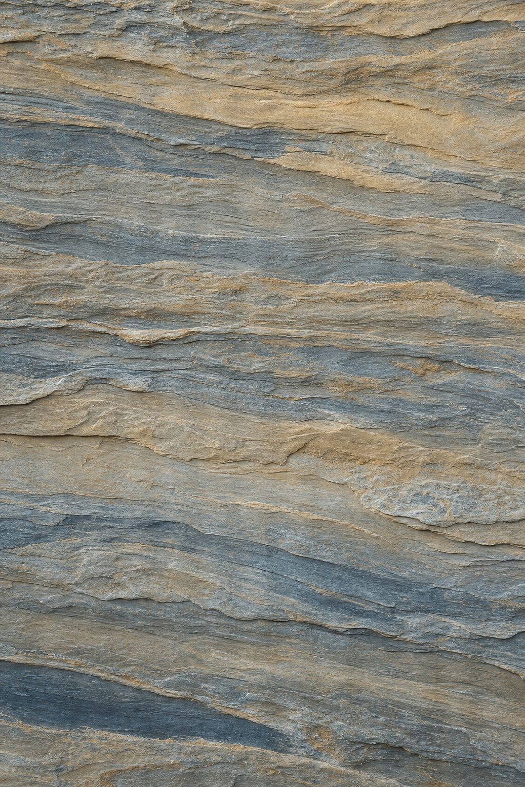 Blue-gray layered sandstone and shale texture with horizontal mineral strata