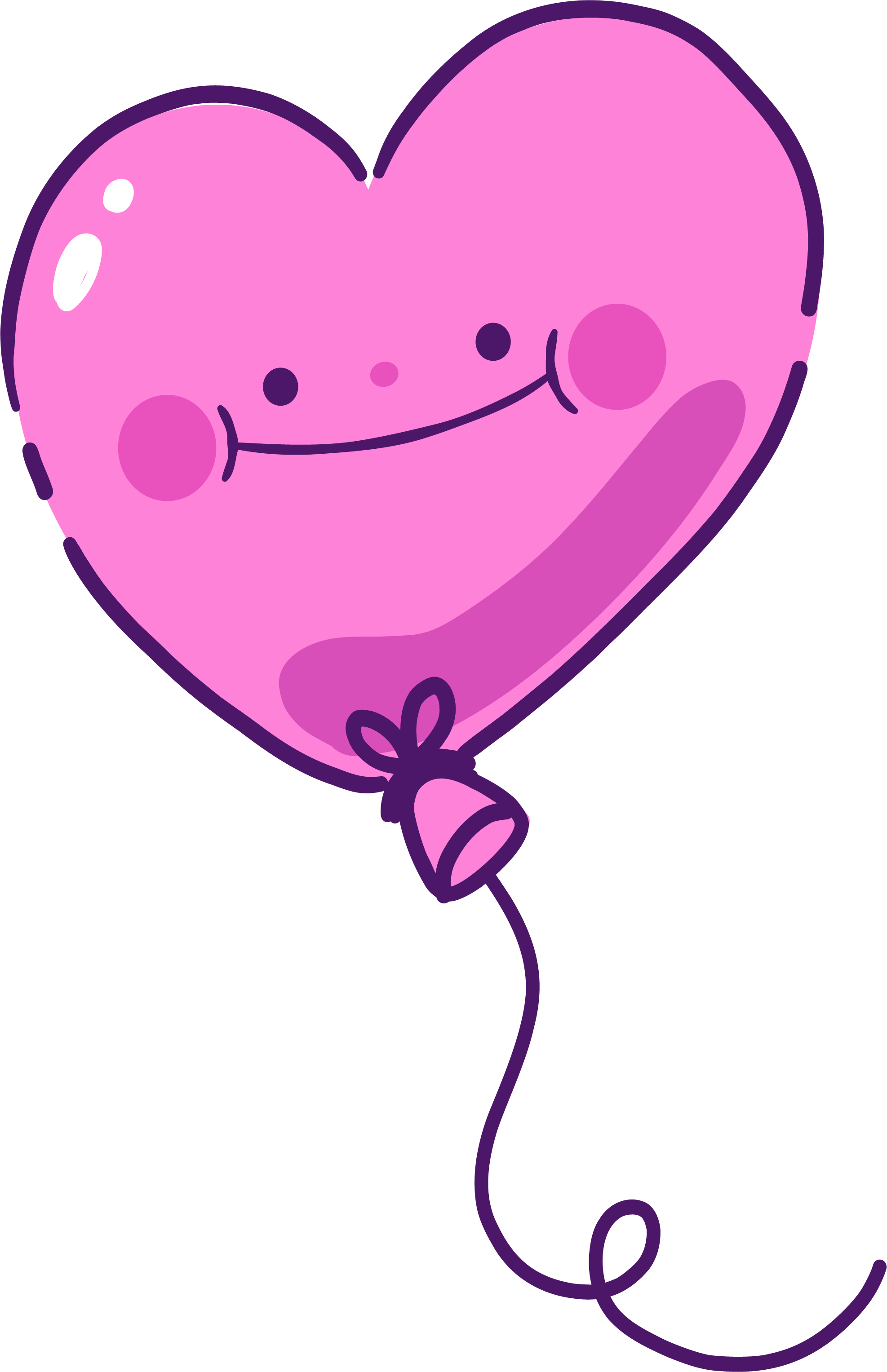 Preview for Pink-heart-balloon-illustration-cute-love-sticker-3c415