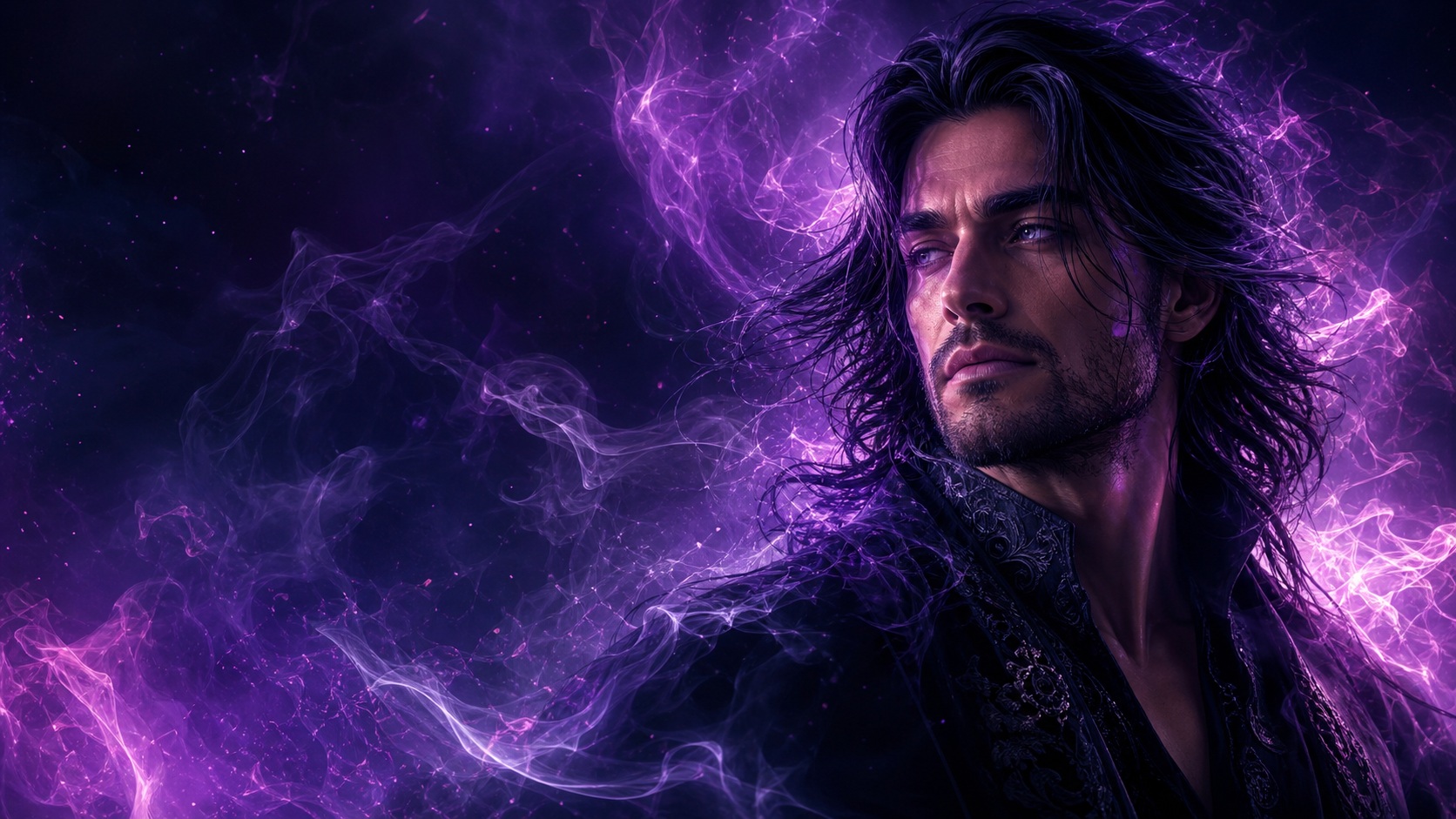 Preview for Ultraviolet Long Hair Portrait Stock Background