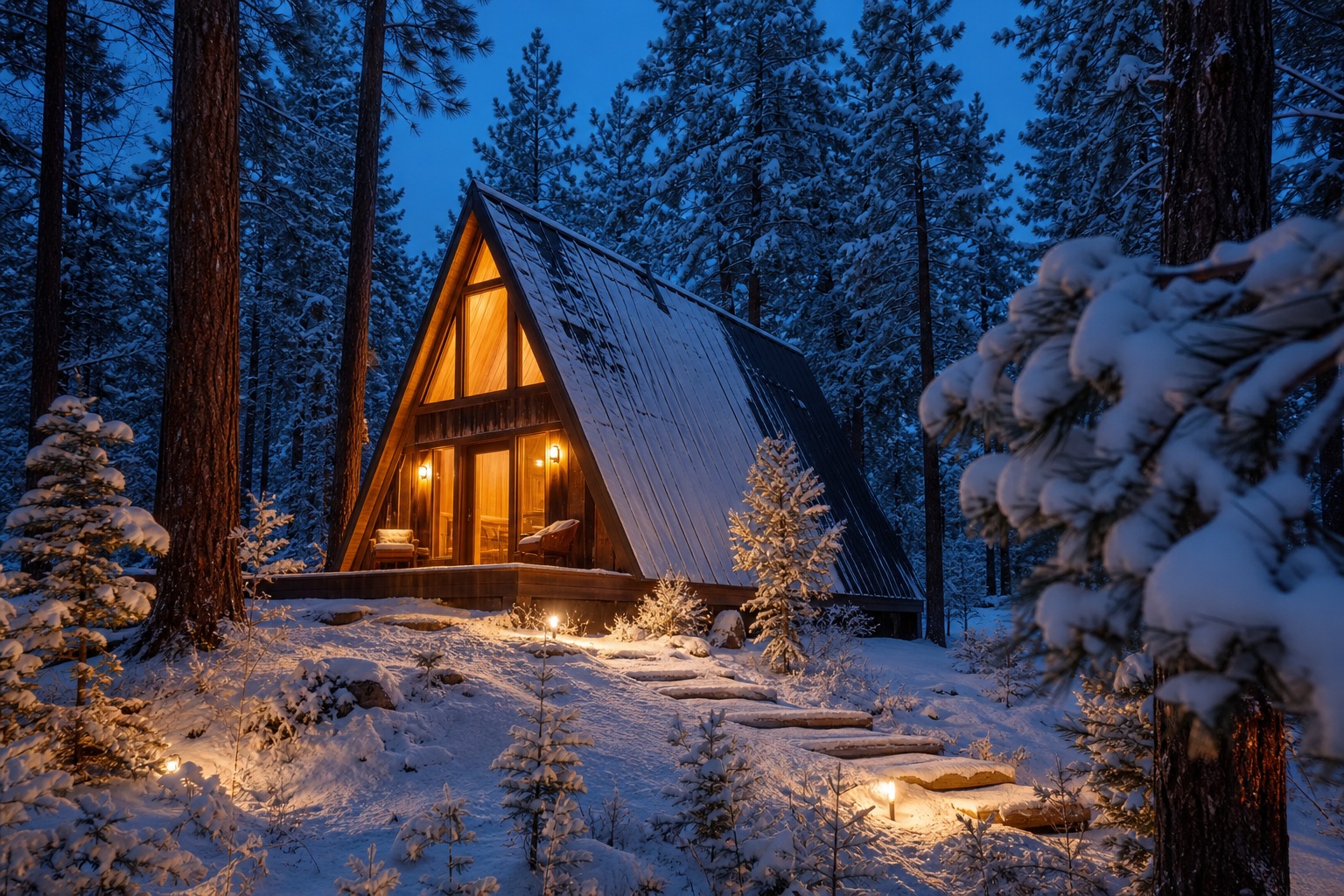 Preview for A-frame Cabin In Pines Background