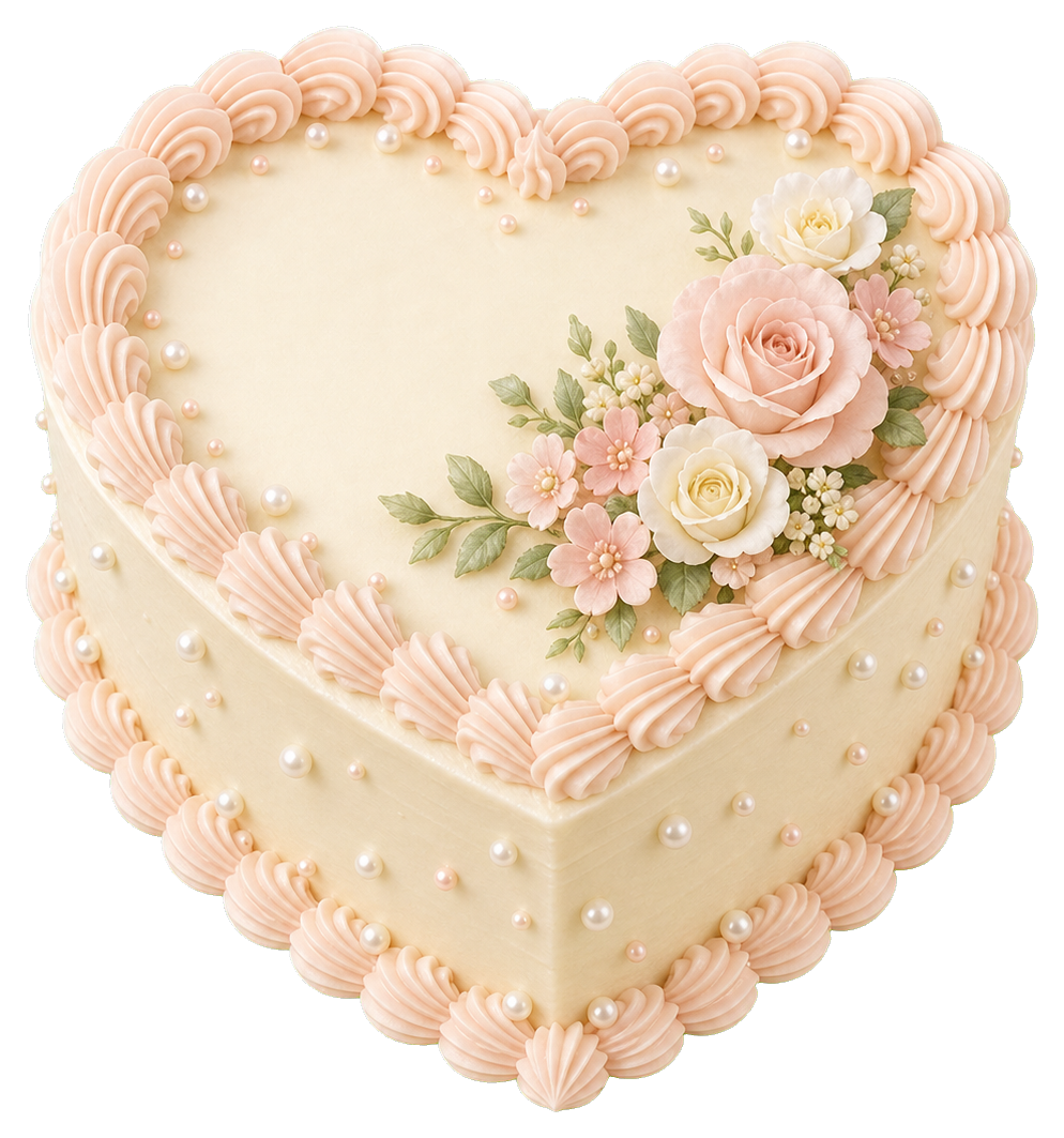 Preview for Heart Shaped Cake Sticker For Wedding Designs