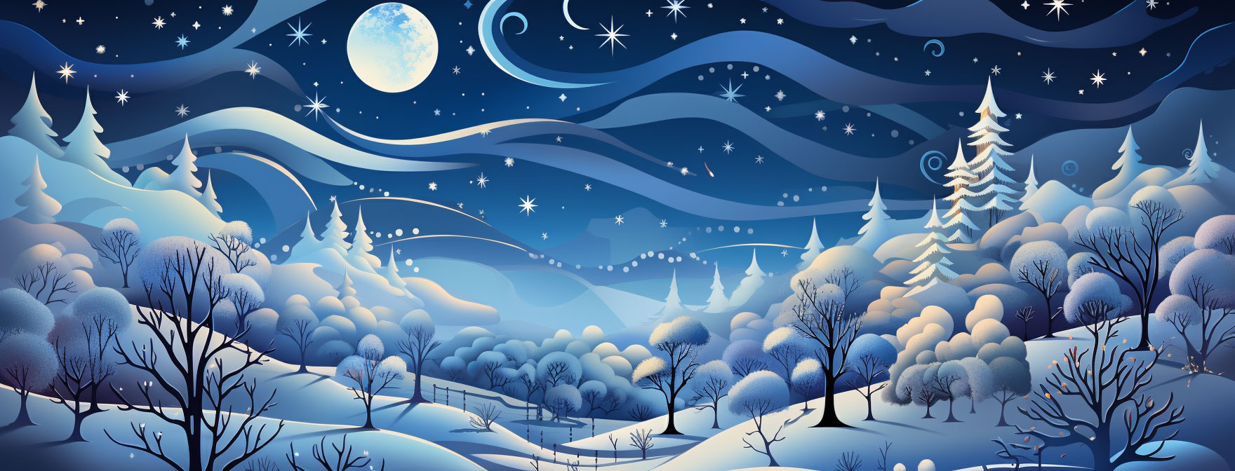 Preview for Winter-night-landscape-christmas-cover-background-c3265
