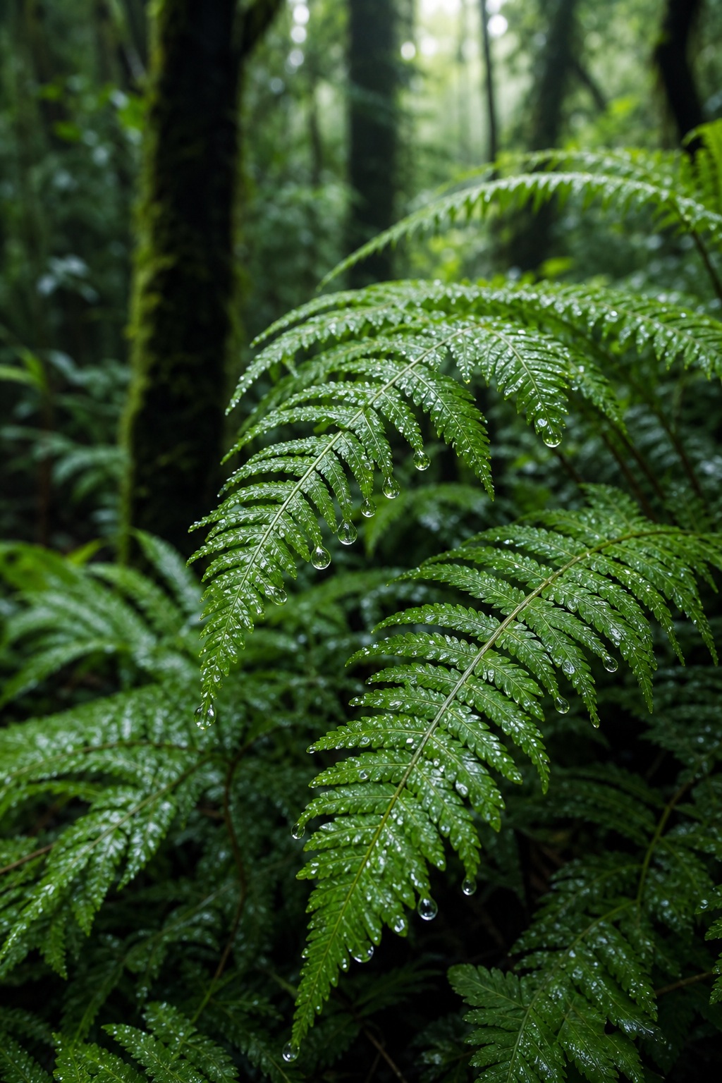 Preview for Temperate Rainforest Fern Background