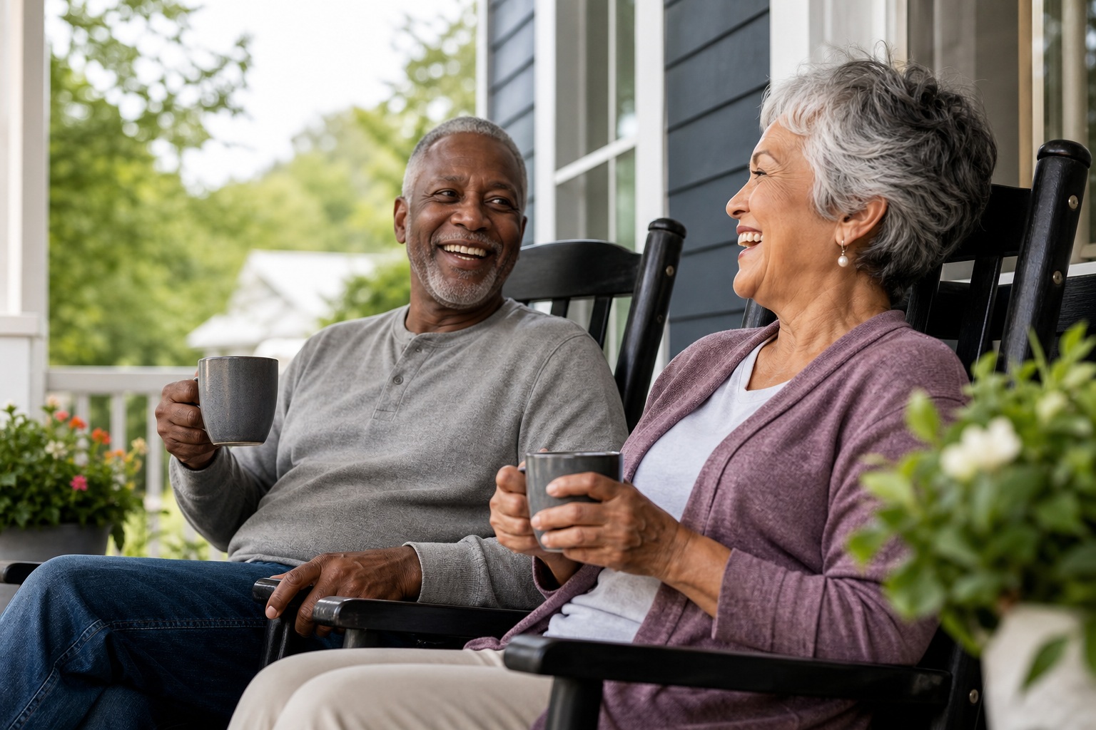 Preview for Active Senior Couple On Porch Background