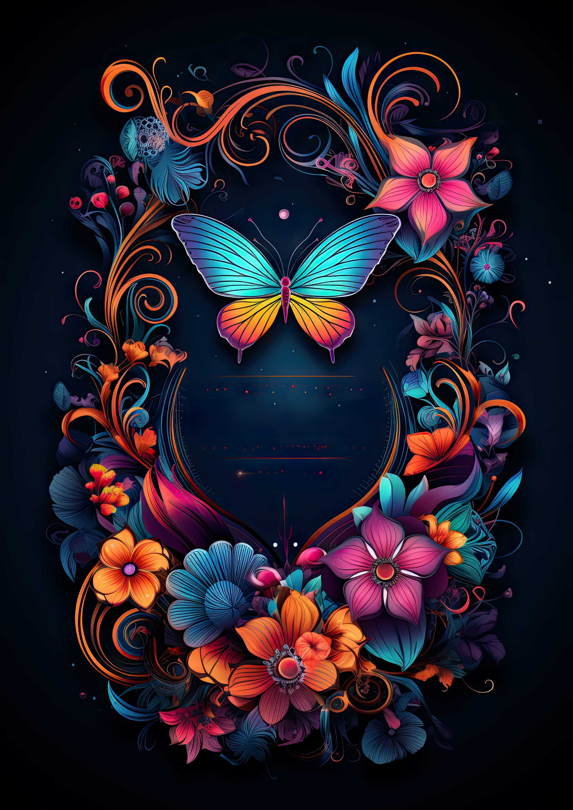 Preview for Floral-butterfly-frame-new-year-background-5d5aa