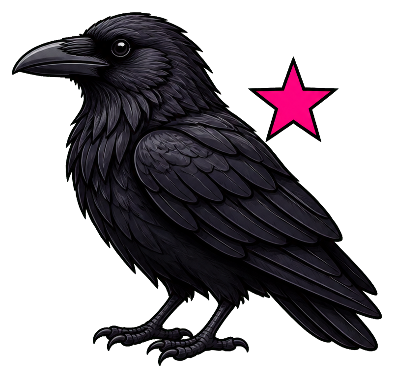 Preview for Raven Pink Star Sticker