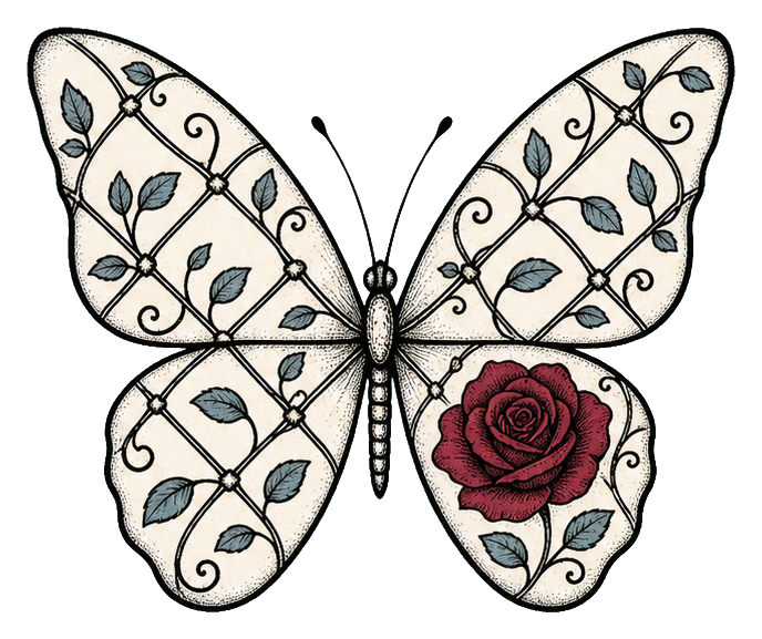 Preview for Rose Lattice Butterfly Sticker