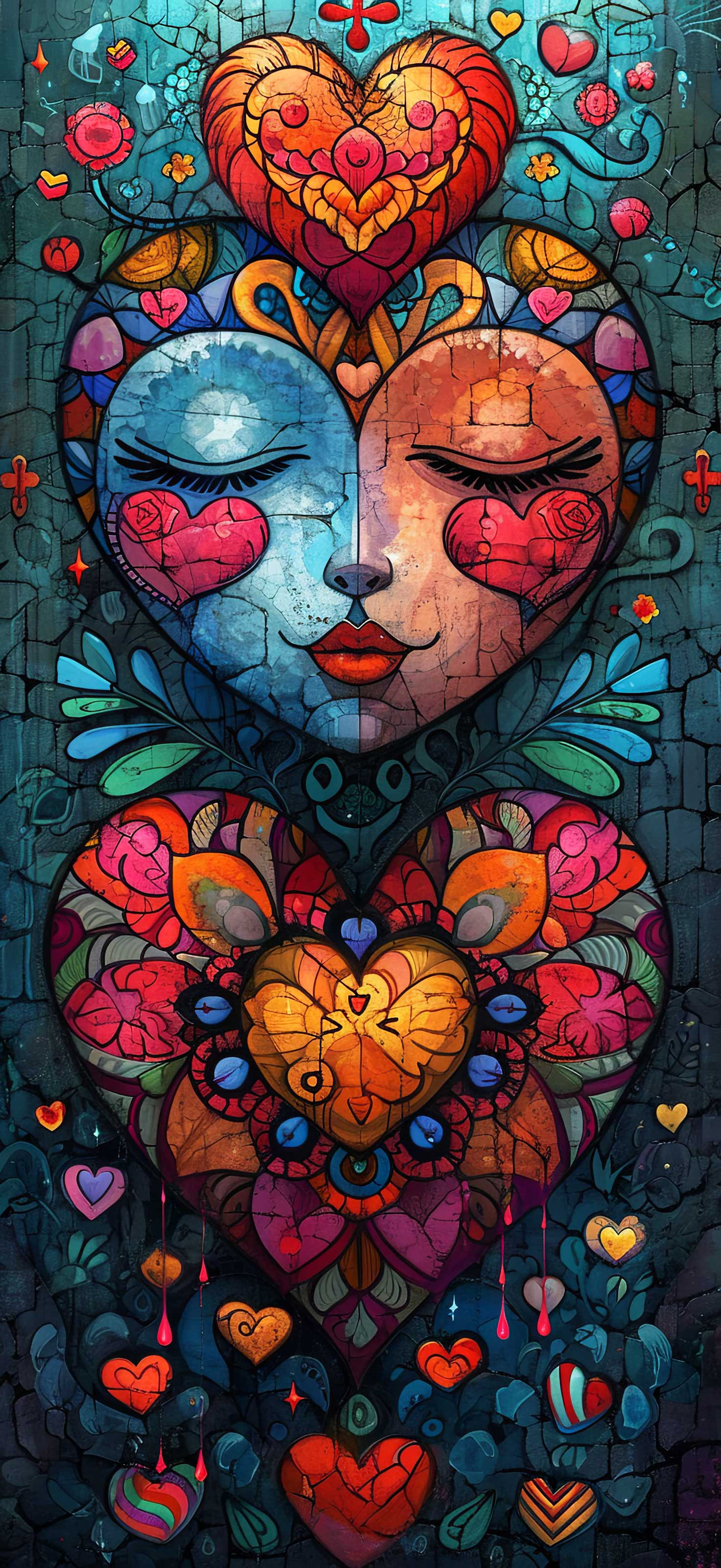 Preview for Heart-art-illustration-heart-phone-background-cdf1e