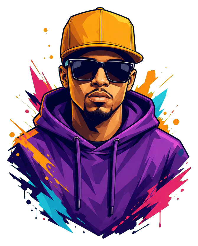 Preview for Gold Cap Beatmaker Portrait Sticker