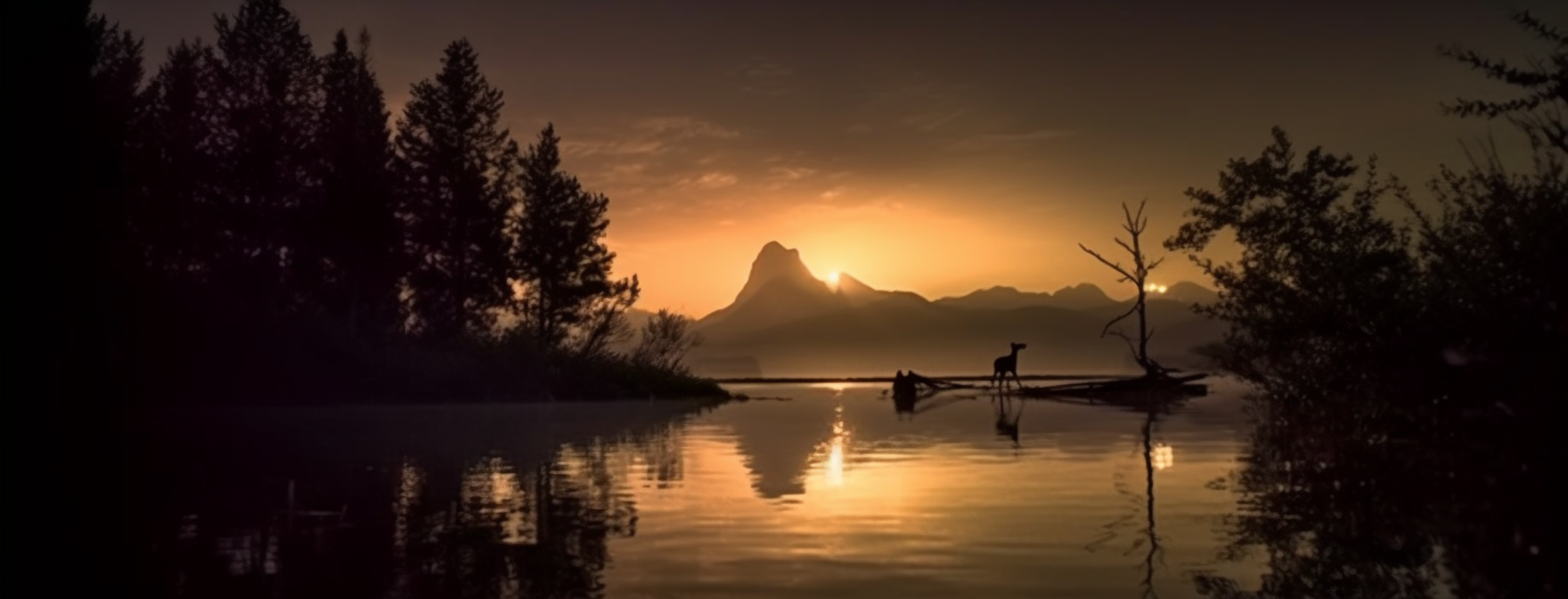 Preview for Serene-lake-at-sunset-ai-facebook-background-03f68