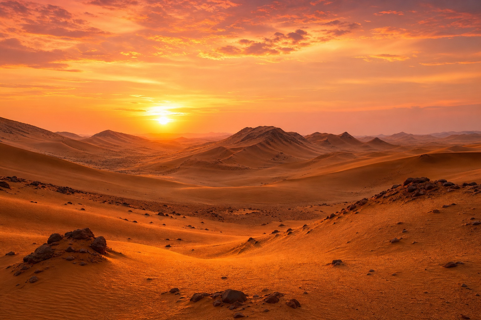 Preview for Gold Dune Horizon Desert Sunset Background