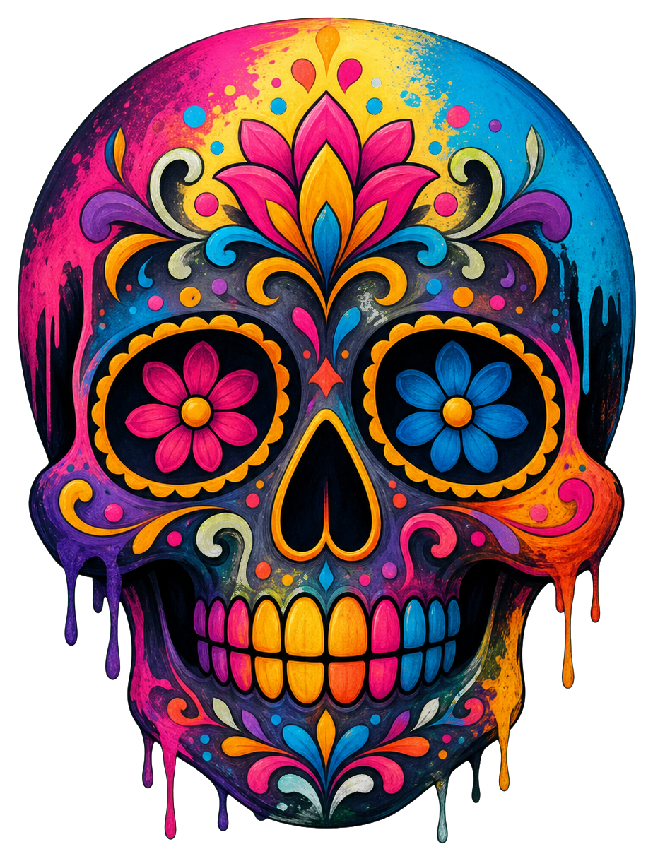 Preview for Painted Skull Sticker Graphic